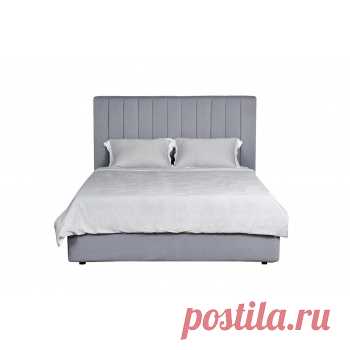 Кровать Andrea с подъемным механизмом, велюр серо-голубой Vel12 172*215*110 см. Дизайнерские кровати купить в Москве - элитные кровати премиум класса, цена в интернет-магазине ForestGum