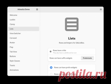 Выпуск библиотеки Libadwaita 1.2 для создания интерфейсов в стиле GNOME | ProHoster