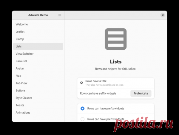 Проект GNOME опубликовал выпуск библиотеки Libadwaita 1.2, включающей набор компонентов для сти