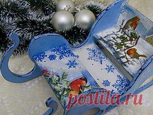 Новогодние Сани для интерьера или праздничного стола - Ярмарка Мастеров - ручная работа, handmade