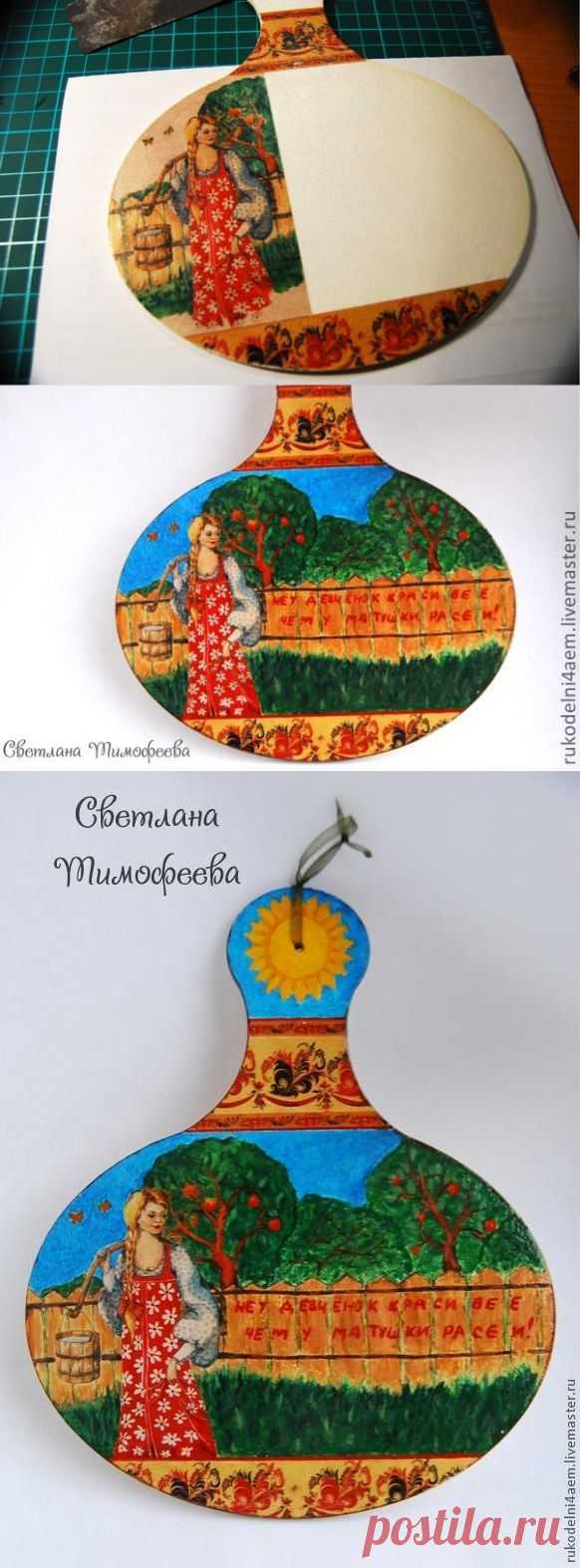 Нет девчонок красивее, чем у матушки Расеи! Декупаж со сложной подрисовкой. - Ярмарка Мастеров - ручная работа, handmade