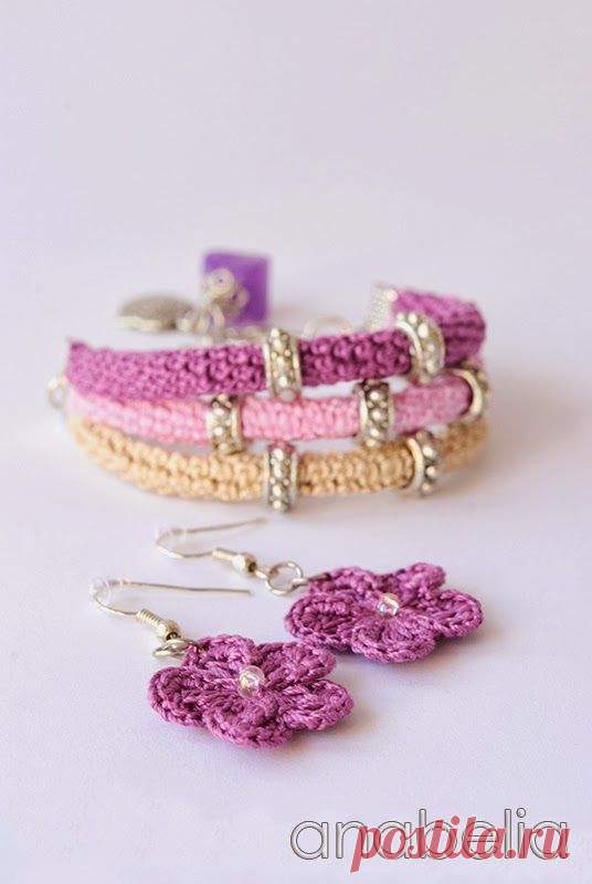 Anabelia craft design: Highlight your look with pretty crochet accesories. Кружевная бижутерия и прочие аксессуары