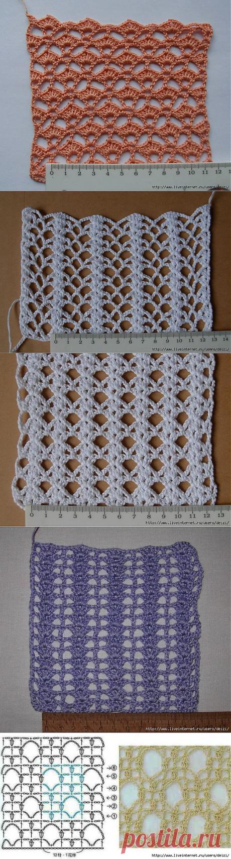 Красивые узоры крючком.