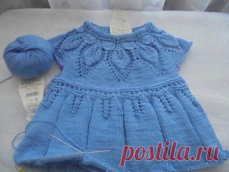 Платье спицами для девочки 🧶 Часть 1 | В мире вязания | Дзен