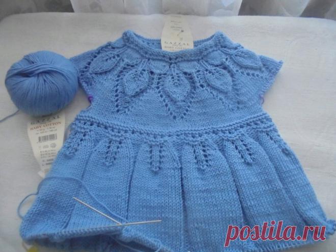 Платье спицами для девочки 🧶 Часть 1 | В мире вязания | Дзен