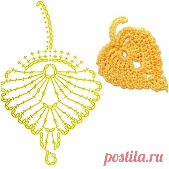 Милый мотив "Желтый листик" для любителей ирландского кружева