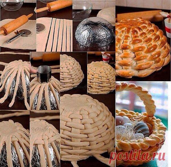 К Пасхе - пасхальная корзинка/выпечка - идея.