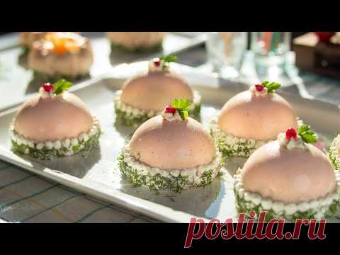 Купол, который порадует ваших гостей! Рецепт желе полусферы из лосося и сыра