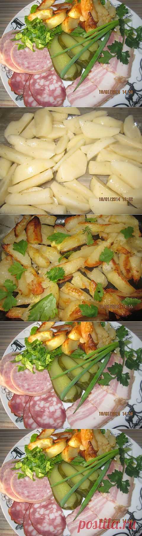Картофель ломтиками с мясо - продуктами
