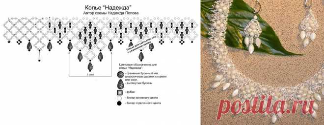 Оригинальные колье из бисера со схемами — Сделай сам, идеи для творчества - DIY Ideas