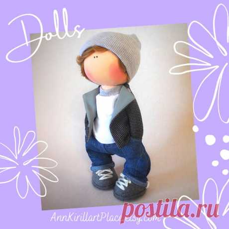Handmade Boy Doll Nursery Art Doll Fabric Custom Doll | Etsy