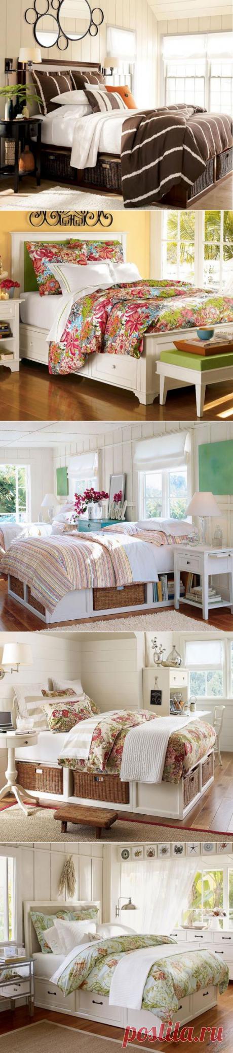 (+1) тема - Идеи хранения вещей в спальне - ящики под кроватью | Роскошь и уют