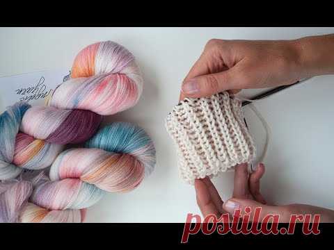 Пышная резинка спицами ПО КРУГУ | идеальный узор ДЛЯ ШАПКИ
