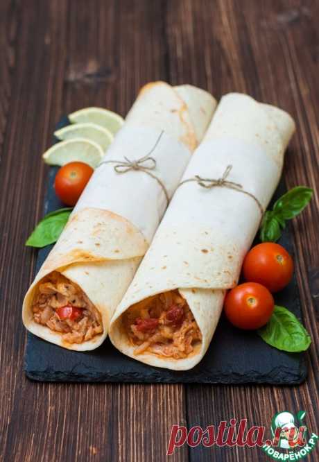 Буррито с курицей и рисом - кулинарный рецепт