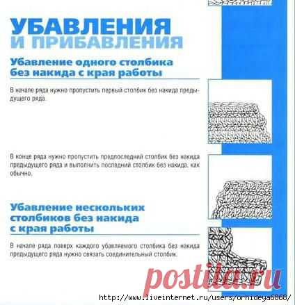 УБАВЛЕНИЯ И ПРИБАВЛЕНИЯ петель при вязании крючком.