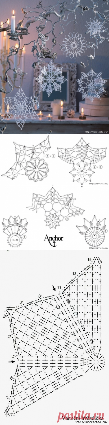 Вязание крючком. СНЕЖИНКИ
