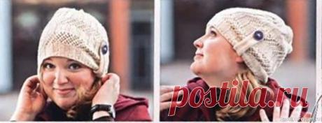 Женская осенняя шапка спицами. Описание | Вязание спицами аксессуаров Осенняя шапка спицами на первые холодные дни – и голову вам не продует ветер и шапка парить не будет…