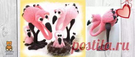 Семья фламинго крючком: схема | Амигуруми крючком - Блог