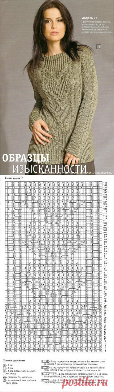 Стильный вязаный пуловер