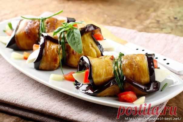 Рулетики из баклажана.