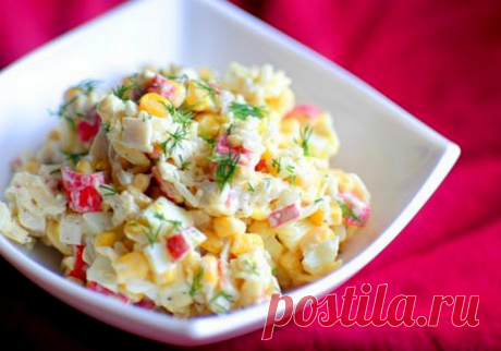Cалат с кукурузой и яйцами / Простые рецепты
