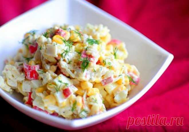 Cалат с кукурузой и яйцами / Простые рецепты