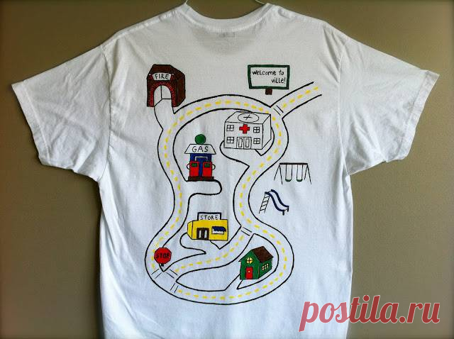 Как украсить футболку для папы — любителя автомобилей — Делаем руками