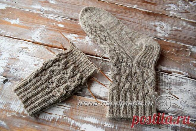 Носки с ажуром «Верба» (вязание, схемы и фото) - Irena Handmade