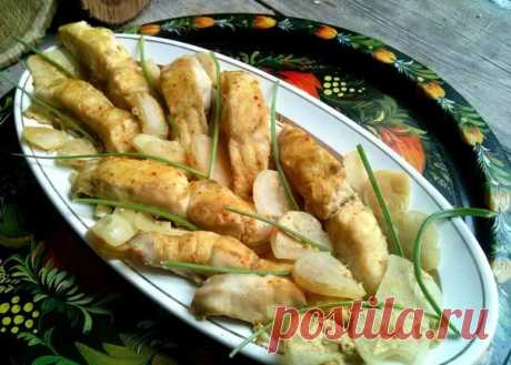 Сочная треска, запеченная под сметанным соусом Очень ароматная и вкусная рыбка получилась!