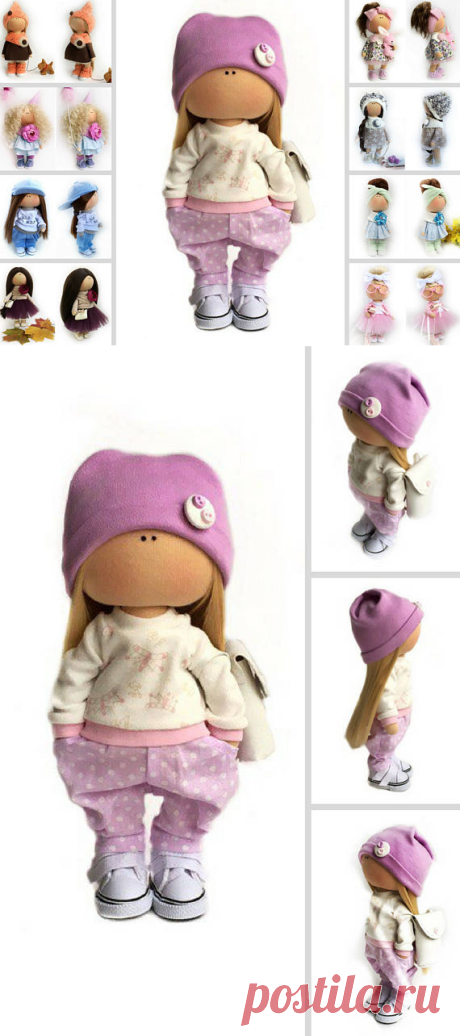 Nursery Doll Fabric Tilda Doll Cloth Rag Doll Soft Pink Doll