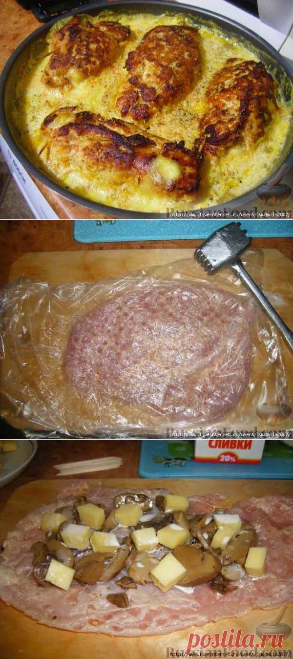 Куриные рулетики по-французски с грибами и сыром - Простые рецепты Овкусе.ру