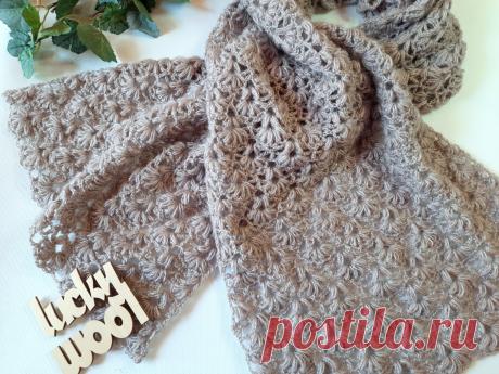 Вяжем ажурный палантин "Гиацинт" крючком. | Вяжем с Татьяной LW | Яндекс Дзен