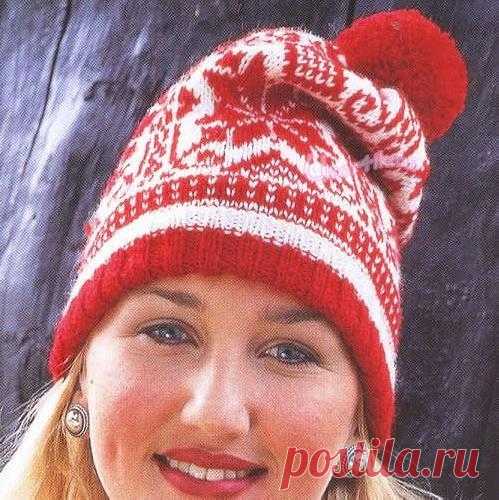 Шапки с норвежским узором - Описание вязания, схемы вязания крючком и спицами | Узорчик.ру