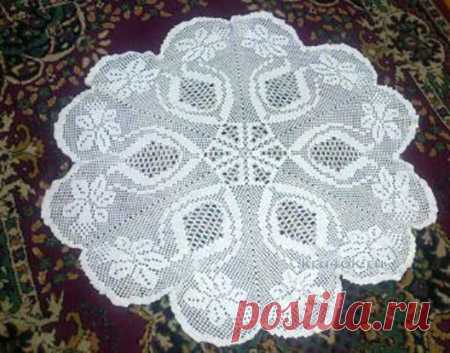 Вязаная салфетка. Работа Виктории - вязание крючком на kru4ok.ru