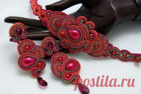 (32) Soutache Bracelet and Ear Clips - Orange Kiss by Larissa | Flickr - Photo Sharing! | soutache