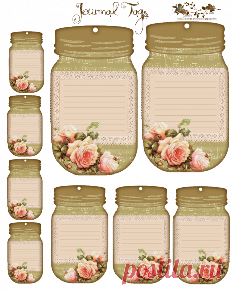 glenda's World : Spring Roses Journal Tags