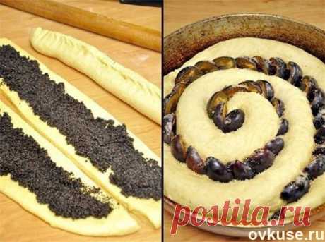 Сдобный спиральный пирог с черносливом и маком - Простые рецепты Овкусе.ру