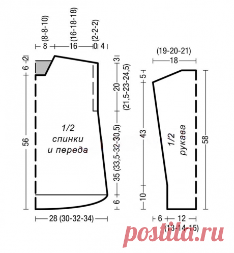 Пуловер свободного покроя - как связать объемную вещь оверсайз спицами + схема вязания