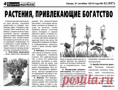 Растения привлекающие богатство