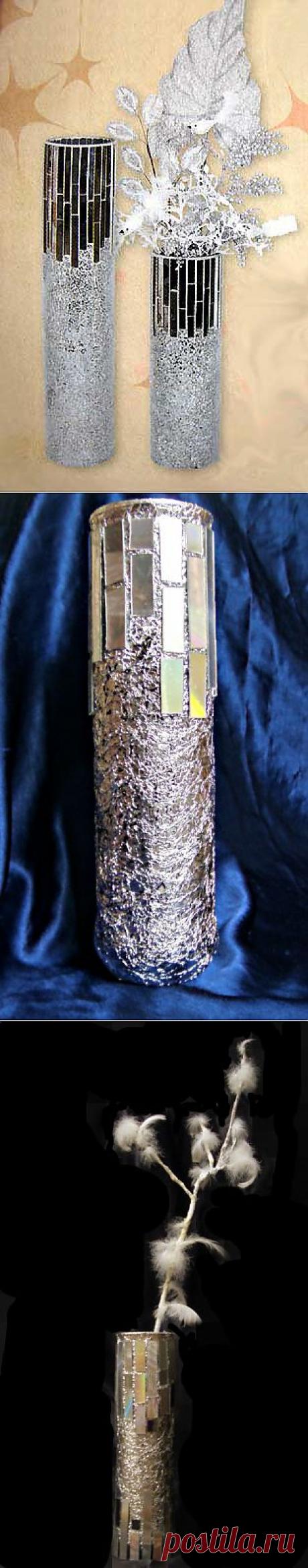 Серебряная ваза