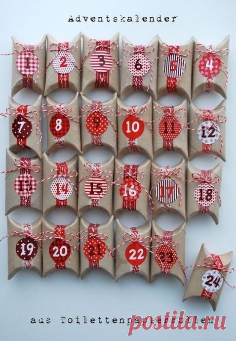 Календарь с подарками из картонных втулок — Поделки с детьми