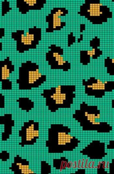 Тигровые и леопардовые узоры (схемы) в вязании. Идеи для вдохновения. | Вязание с Irina Bronya | Дзен