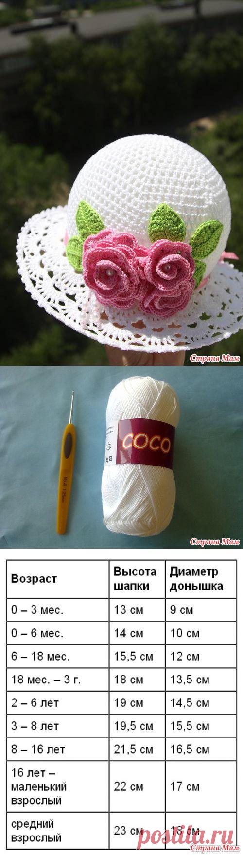 Вяжем белую шапочку с розой на лето!!! Присоединяйтесь! - Вяжем вместе он-лайн - Страна Мам