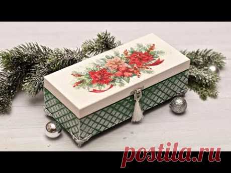 Decoupage pudełko świąteczne dla początkujących - DIY  tutorial