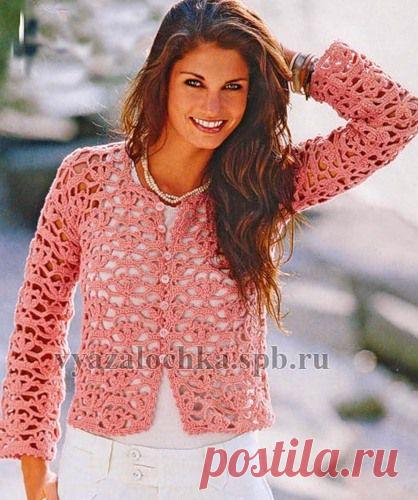 Ажурный жакет крючком | ЕЛЕНА ВЯЗАЛОЧКА – Вязание Спицами и Крючком | Лушие Схемы и Модели Бесплатно