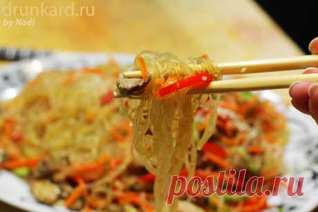 Фунчоза с мясом и овощами