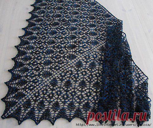 Шаль спицами Роза прерий