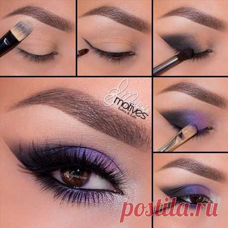 Фиолетовый цвет подчеркивает карие глаза #урокиКрасоты #заботаОкоже #корректор #красота #женщины#модаикрсота #маникюр #девушки #красотаДевушек #помощь #губы #танальныйКрем #совет