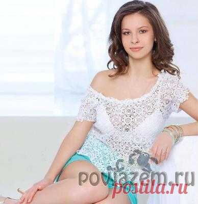 Нежный топ крючком