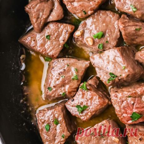 Чесночно-масляный стейк {15-минутный рецепт!} ЛУЧШИЙ сливочно-чесночный соус!